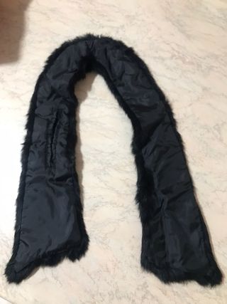 Sciarpa nera collo in pelliccia di volpe per donna