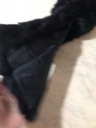 Sciarpa nera collo in pelliccia di volpe per donna