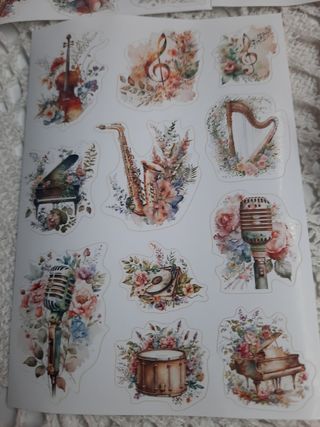 33 stickers instrumentos musicais