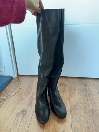 Botas altas piel zara 37
