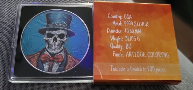 USA  1 $  1 oz  color  skeletons