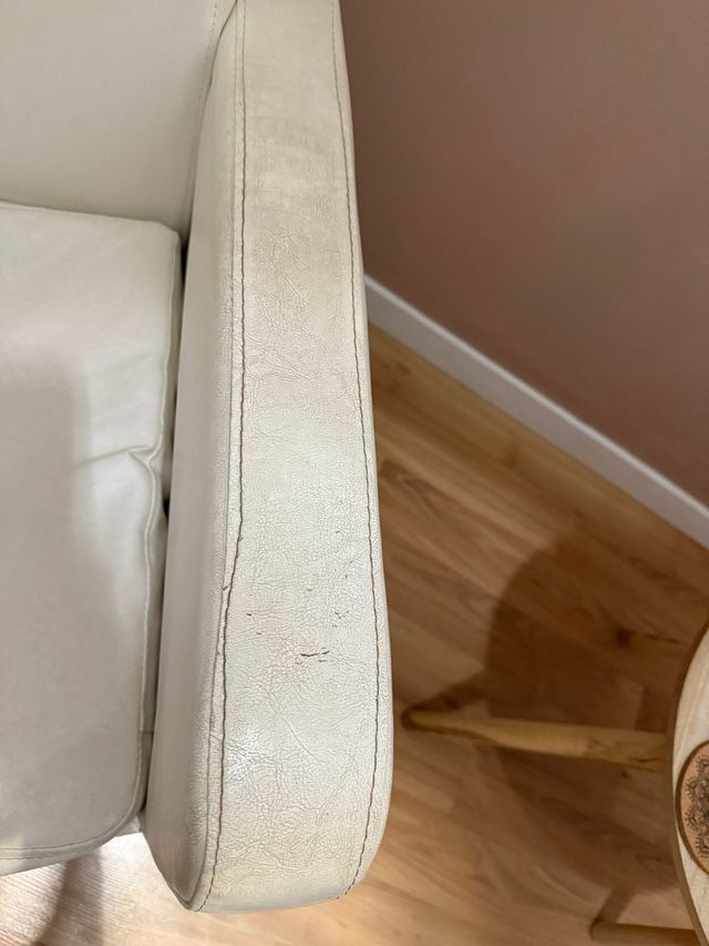 2 butacas sillones polipiel blanco