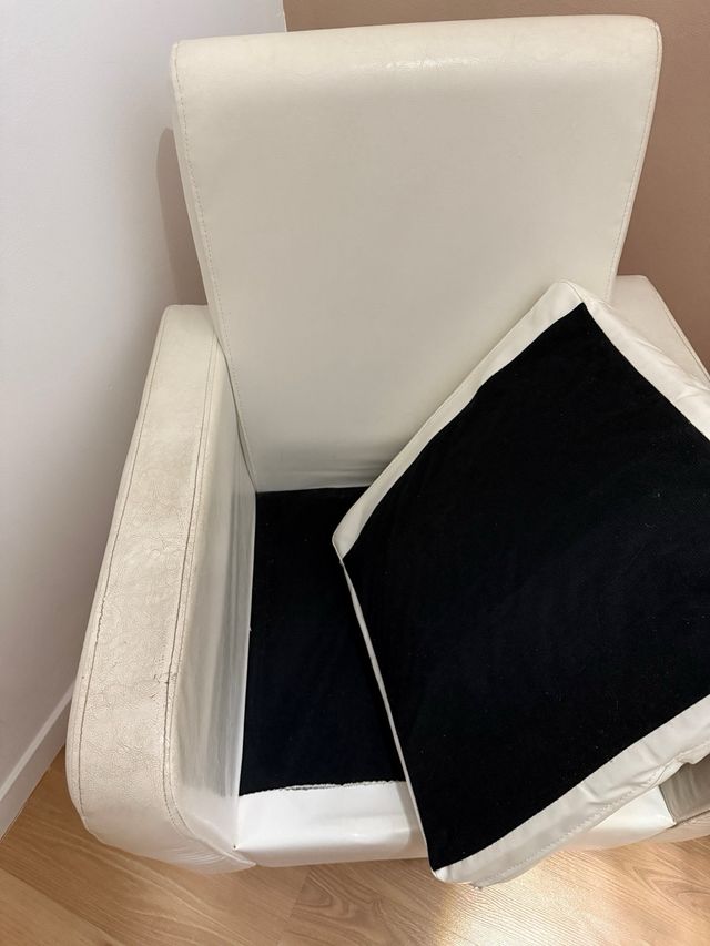 2 butacas sillones polipiel blanco