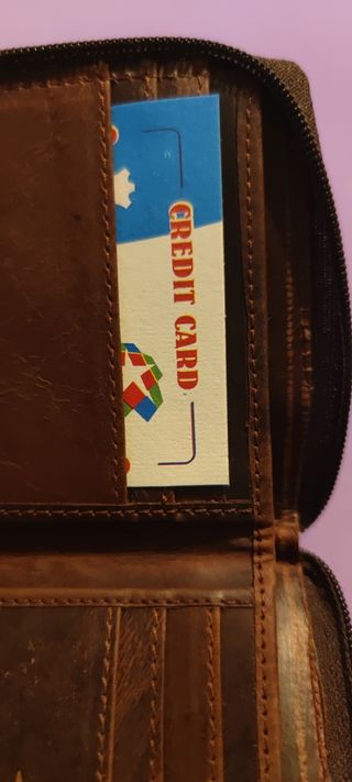 Billetera piel/vintage c cremallera