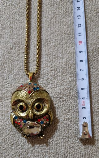 Collana in metallo con gufetto a ciondolo