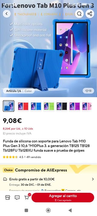 Funda tablet silicona nueva lenovo