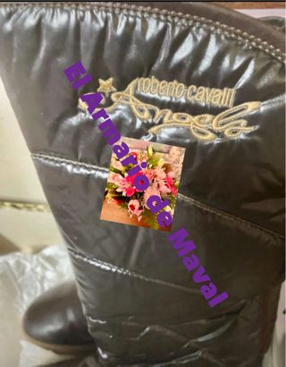 Botas altas en piel de Roberto Cavalli