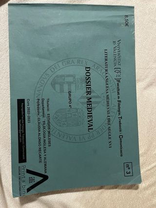 Dosier Literatura medieval-s.XVI. Est.ingleses