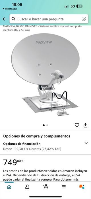 Marca:  (1) MAXVIEW  antena autocaravana 