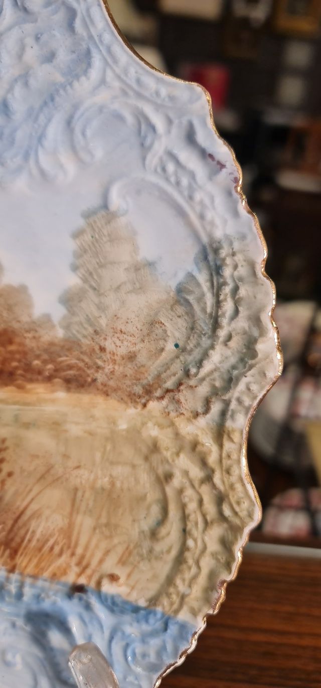 Pareja de platos de porcelana de Limoges