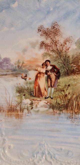 Pareja de platos de porcelana de Limoges