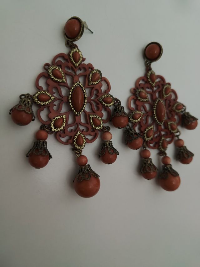 Pendientes grandes naranjas