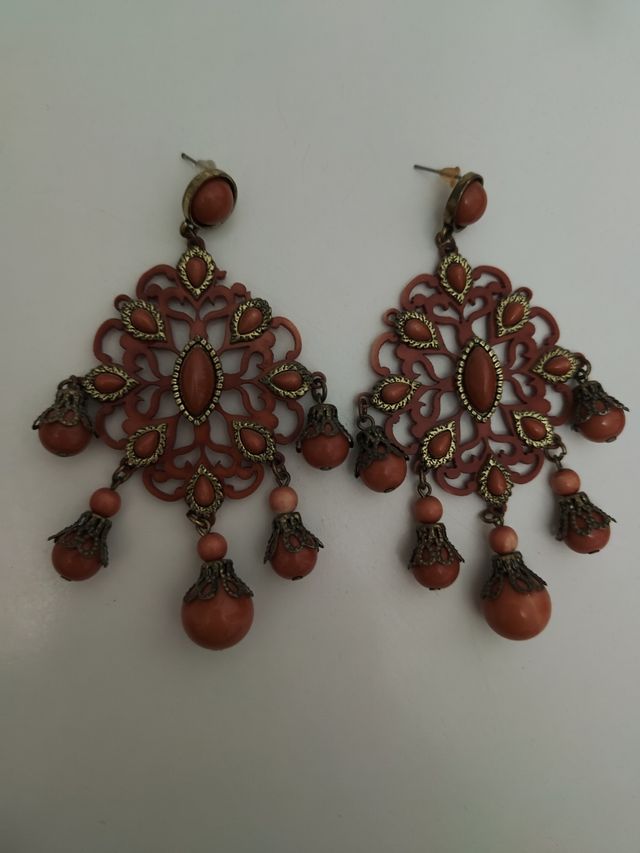 Pendientes grandes naranjas