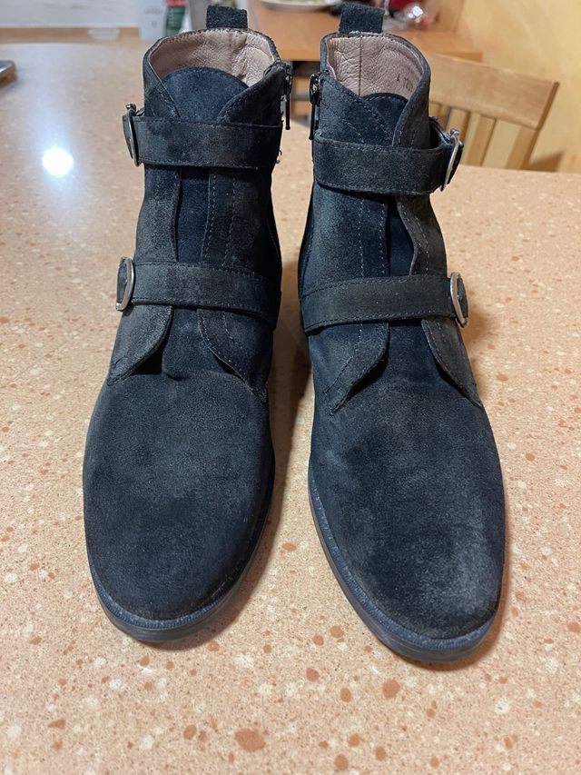 Botin bajo negro Piel vuelta, T39 Wonders
