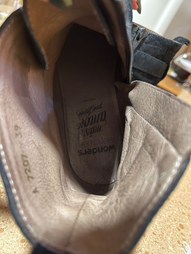 Botin bajo negro Piel vuelta, T39 Wonders