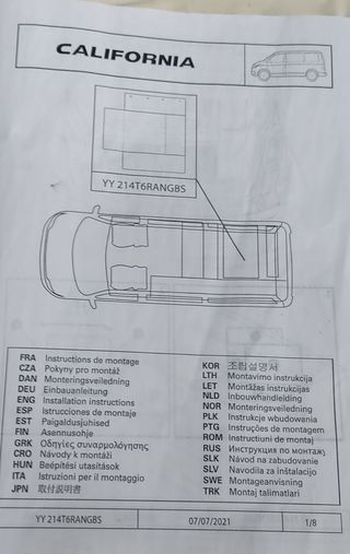 Complemento para volkswagen california 