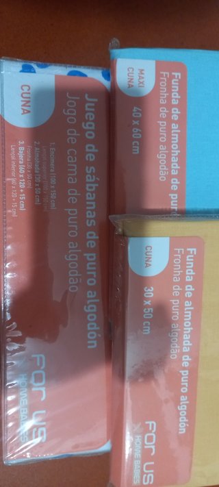 Juegp sábanas cuna 3 almohadas