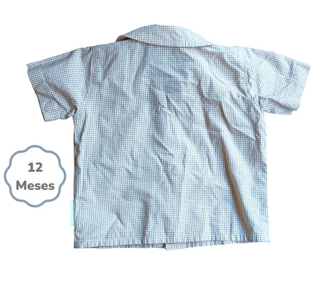 Camisa Quadrados Amarela 12 meses