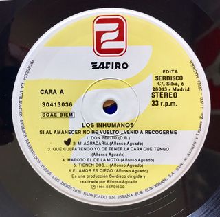 Vinilo Los Inhumanos – Si Al Amanecer No He Vuelto