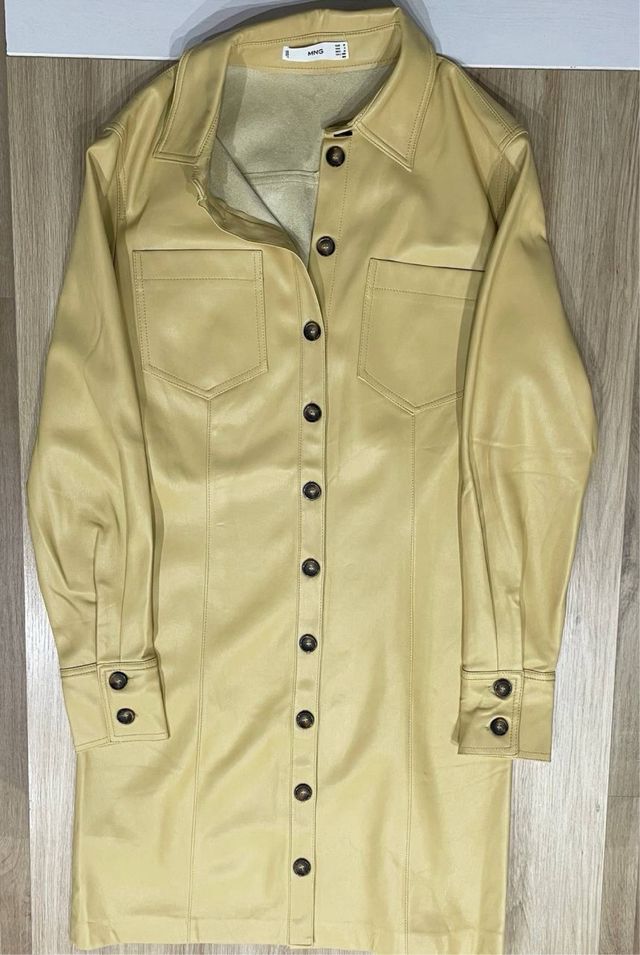 Vestido camisero piel mango