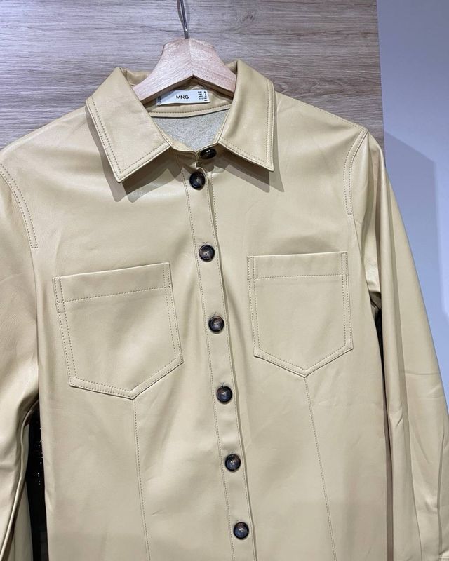 Vestido camisero piel mango