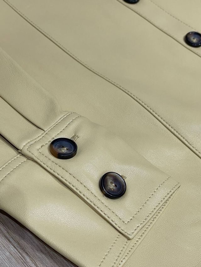 Vestido camisero piel mango