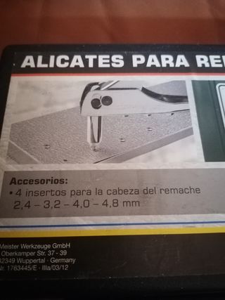 ALICATES PARA REMACHAR. REMACHADORA