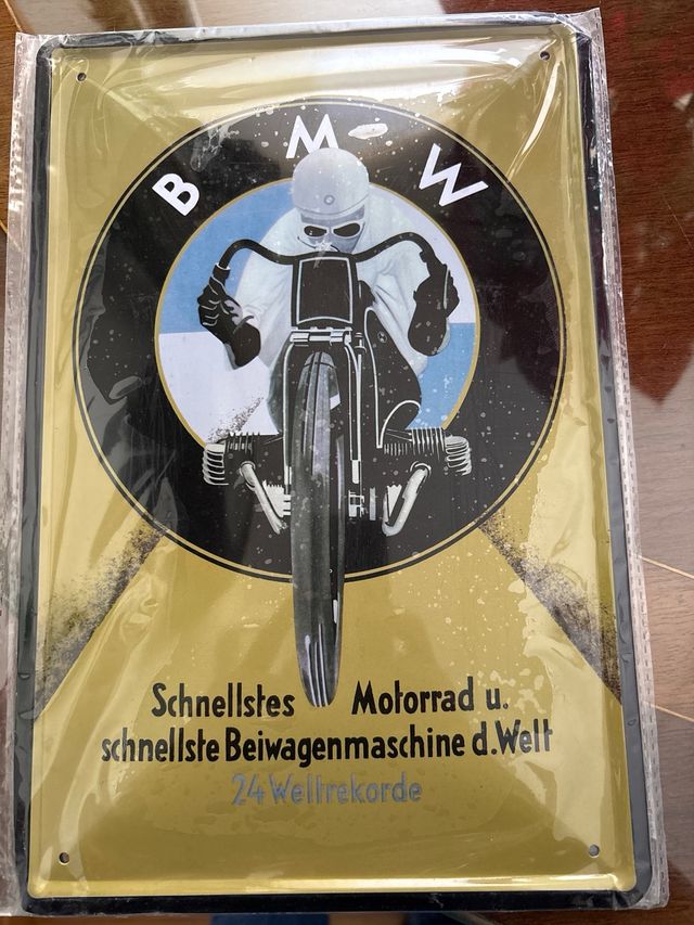 Placa metalica de BMW