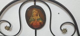 Antigua cama de hierro plegable, siglo XVIII