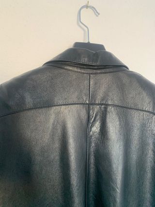 Cazadora piel negra vintage 