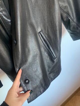 Cazadora piel negra vintage 