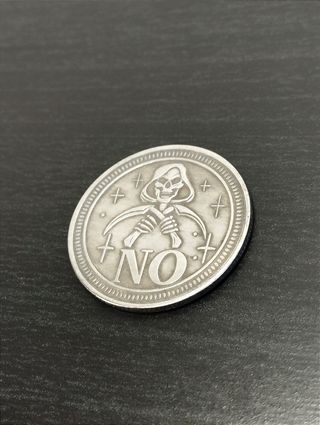 Particolare Moneta Skull Vintage Yes No