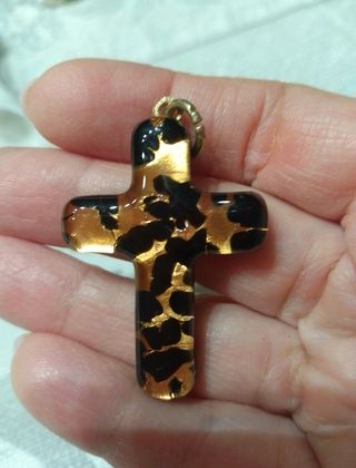 Ciondolo croce murano