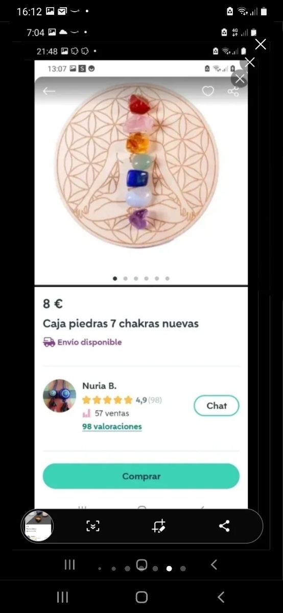 Caja con puntas y piedras naturales