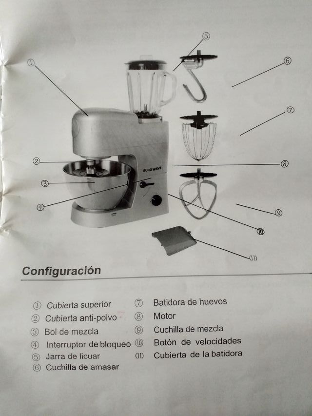 Robot cocina: amasa, bate, pica, monta