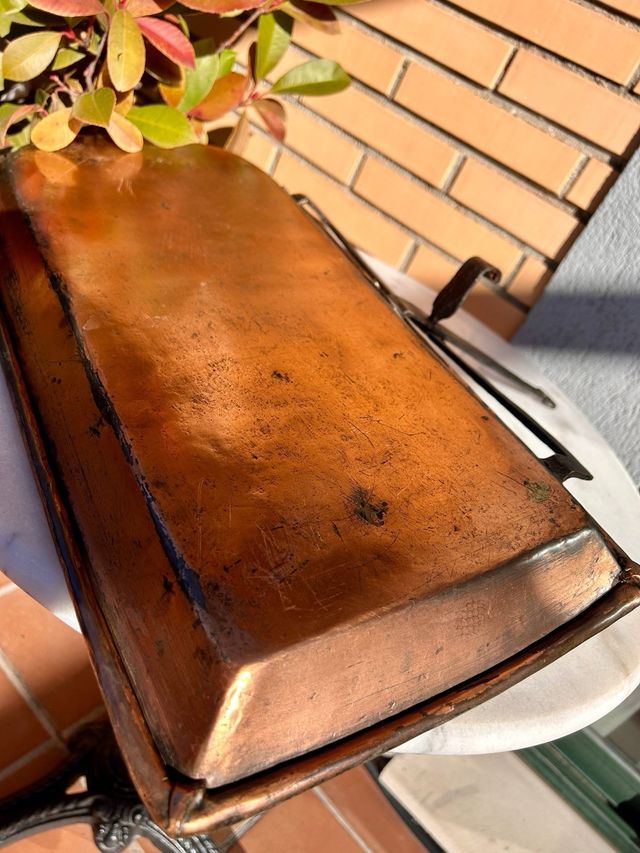 Grelhador de cobre francês antigo