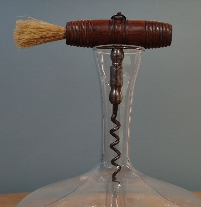 Cavatappi sacacorchos vintage ferro legno pennello