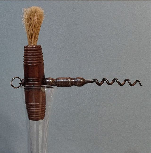 Cavatappi sacacorchos vintage ferro legno pennello