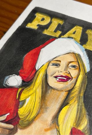 DIBUJO ORIGINAL PLAYBOY NAVIDAD 1972 COVER PORTADA