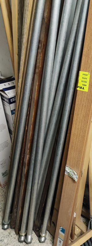 Clothes racks - solid wood, metal pipes