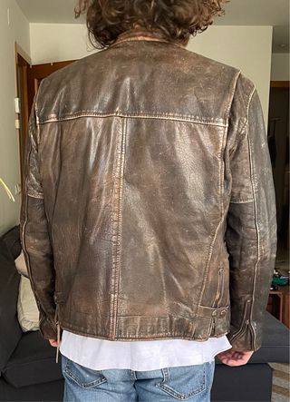 Chaqueta de cuero vintage americana