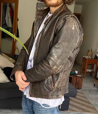 Chaqueta de cuero vintage americana
