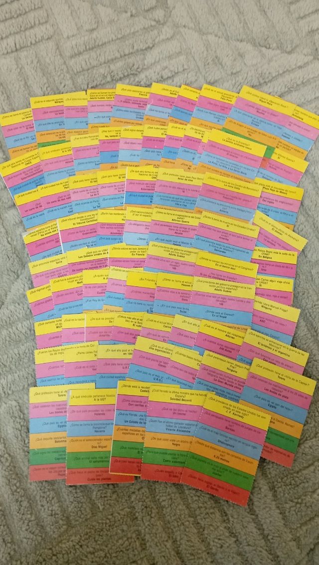 Tarjetas juego de pregunta RAM