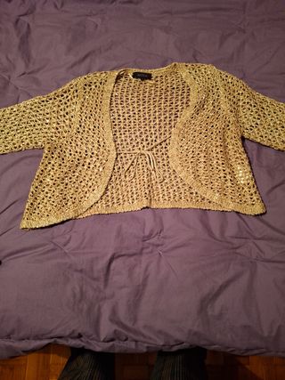 Chaqueta bolero fiesta color oro nuevo.