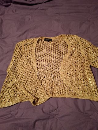 Chaqueta bolero fiesta color oro nuevo.