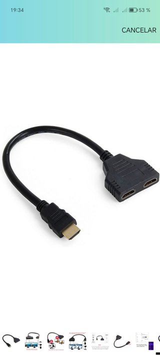 Cable convertidor HDMI doble salida