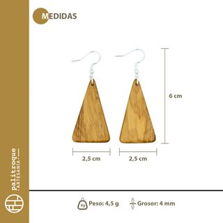 Pendientes de madera artesanales Pyxis