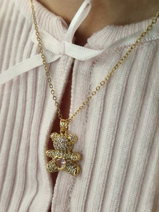 Collar con Colgante de Oso con Zirconias