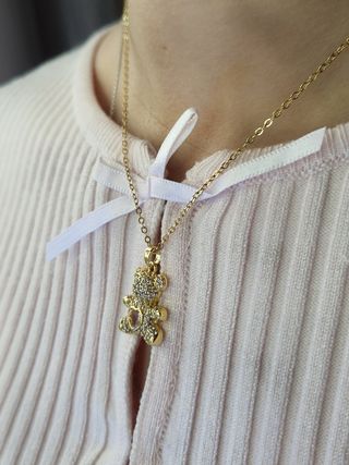 Collar con Colgante de Oso con Zirconias