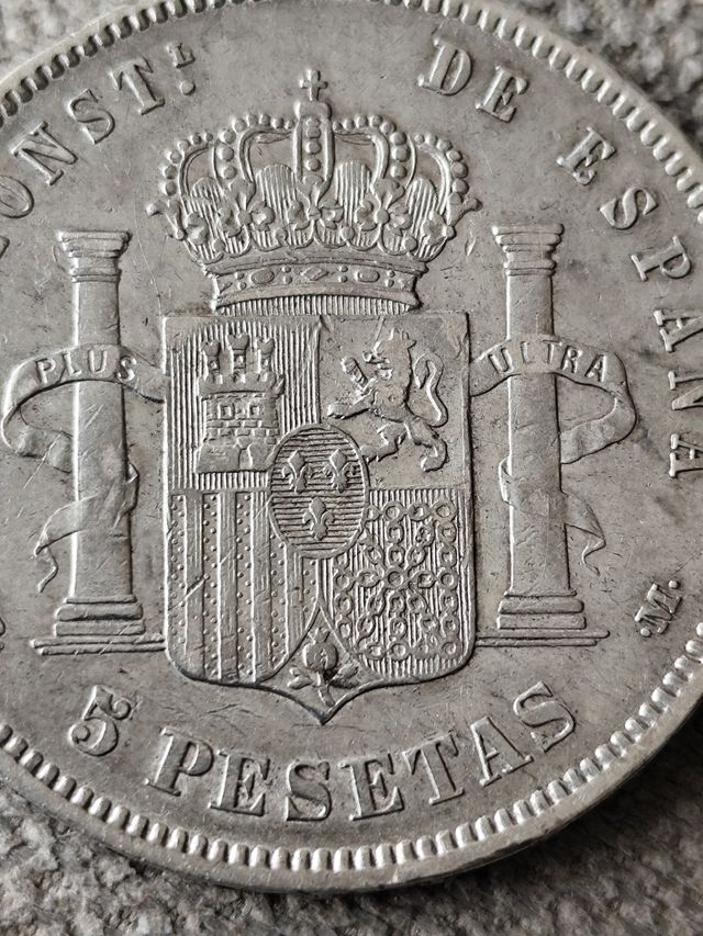 Moneda 5 Pesetas Alfonso XIII 1889 *89 plata